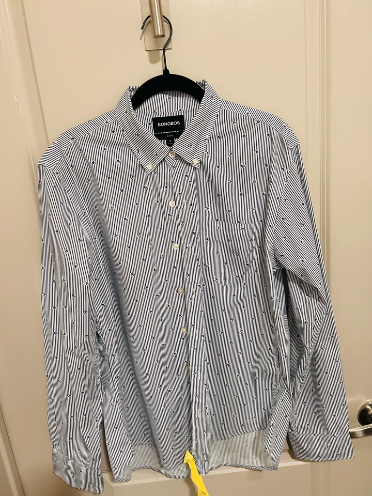 Bonobos Blue Stripe Button-Down Shirt Euc